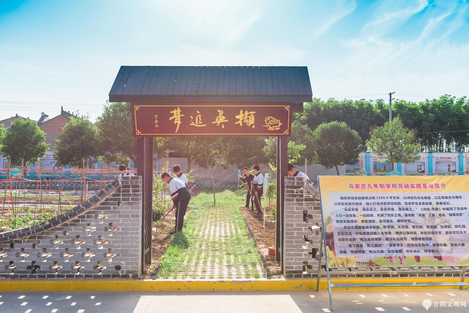 3..马家庄九年制学校学生在校内参加劳动实践.jpg