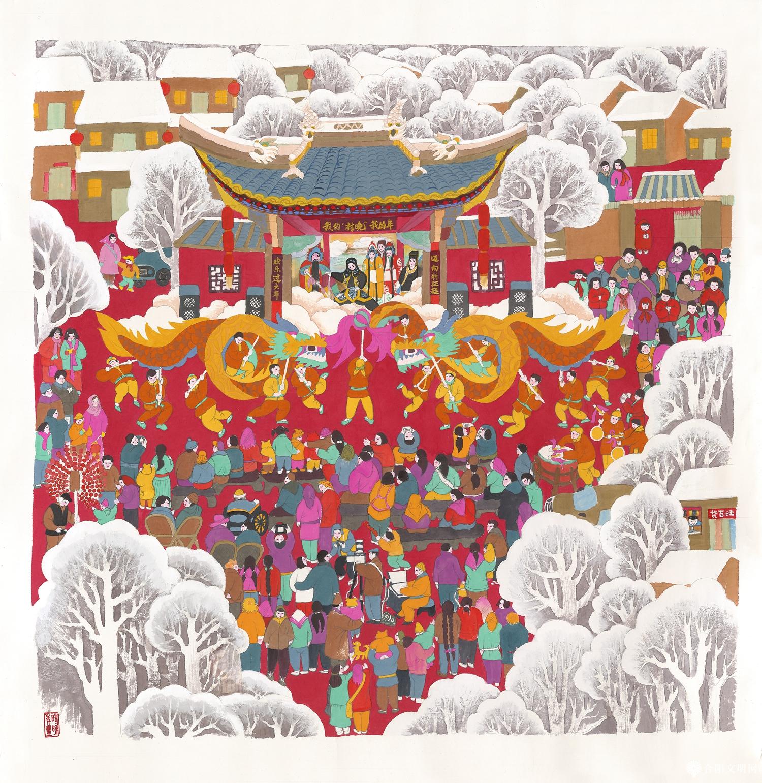 47-何小宝 村晚 天津 108×108cm.jpg