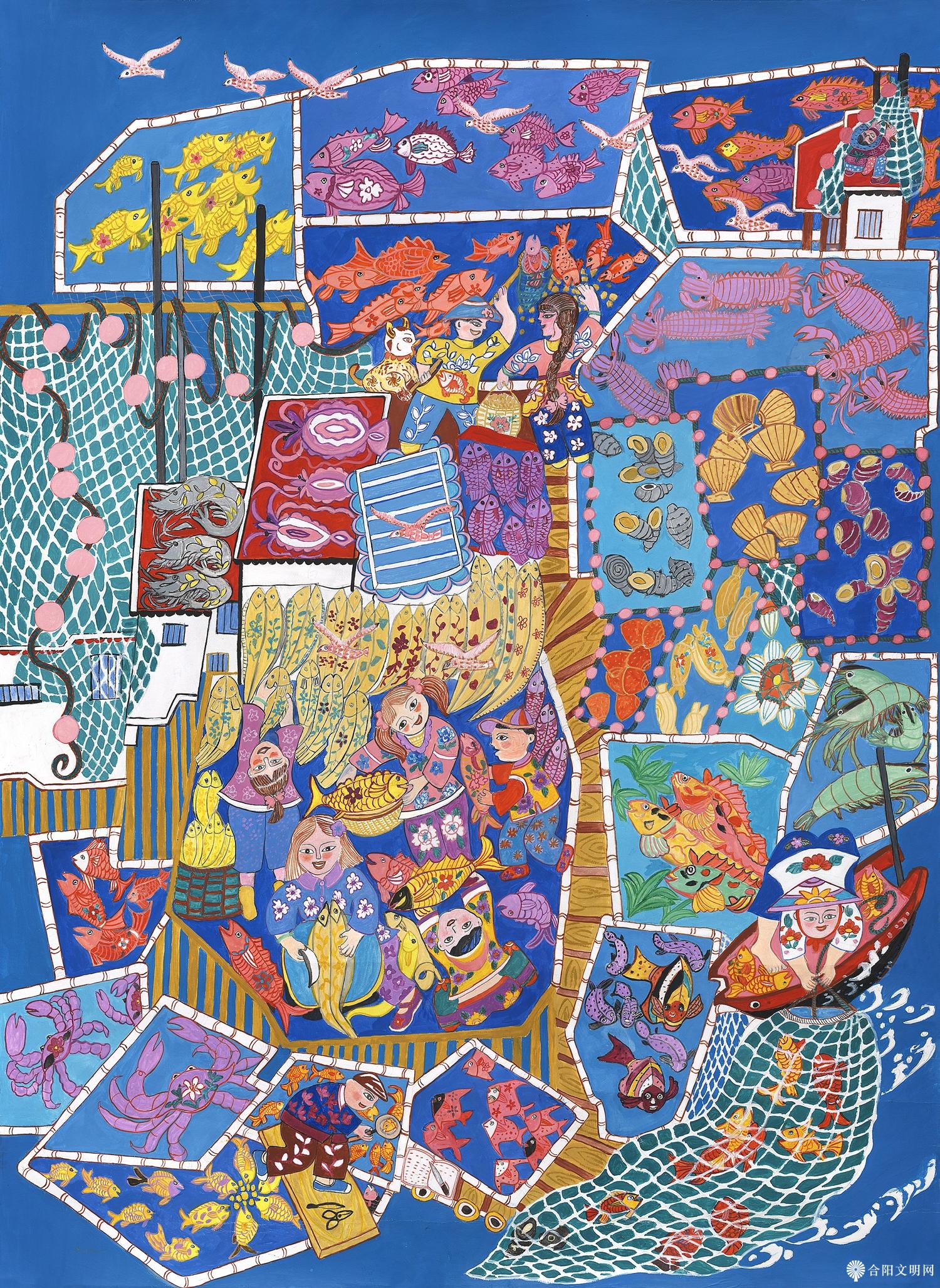20-陈秀梅 科学养鱼·共创富裕 浙江 110×79cm.jpg