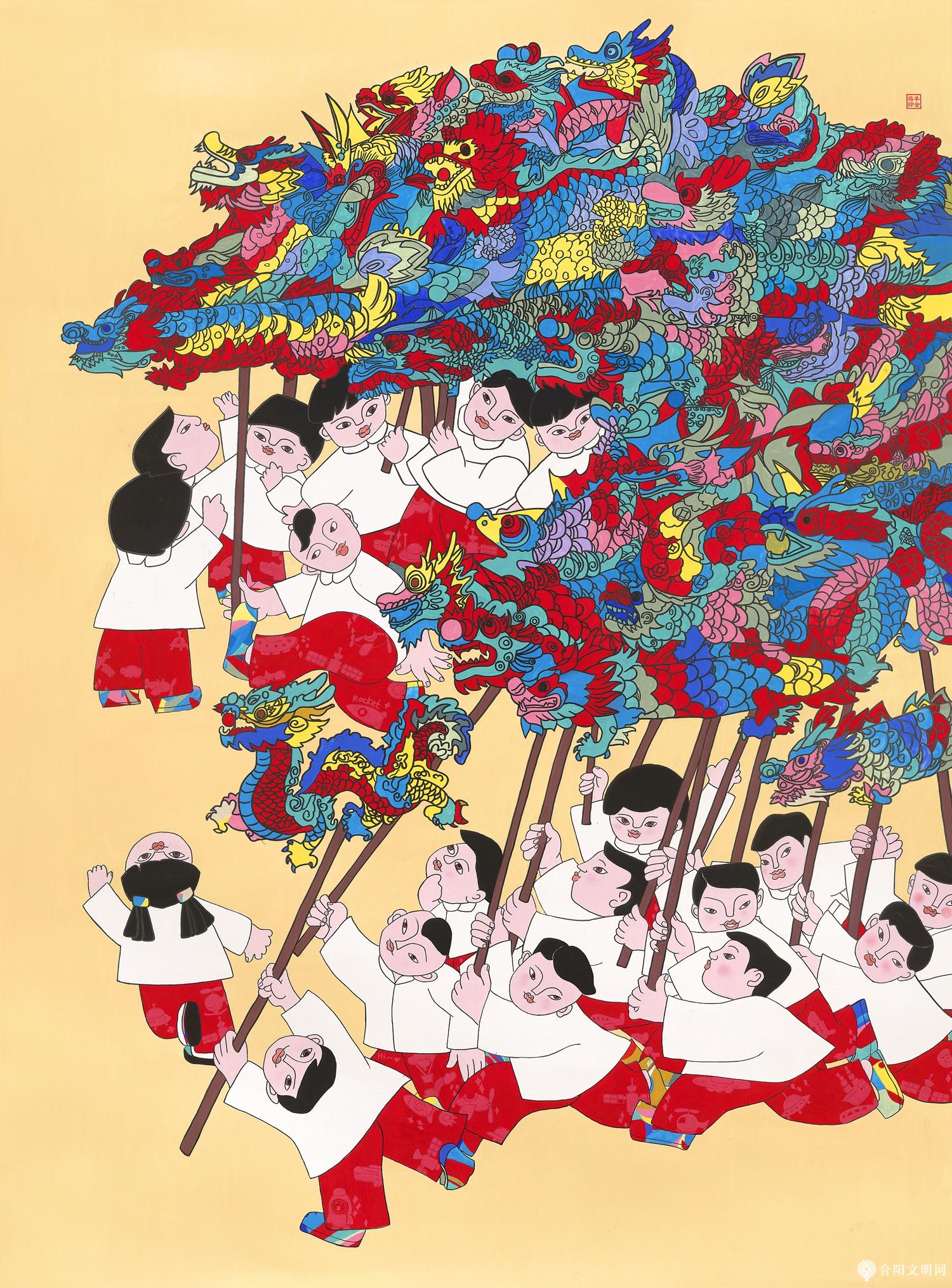 74-李金禧 欢天喜地奔小康 四川 138×103cm.jpg